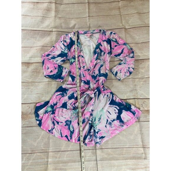 Lilly Pulitzer Women's Karlie Wrap Romper In Tidal Wave - Small - Picture 5 of 13